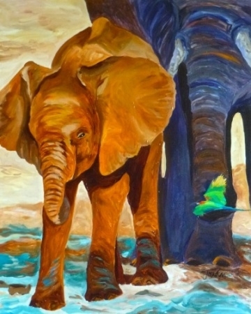 The Green Bee Eater and Elephants